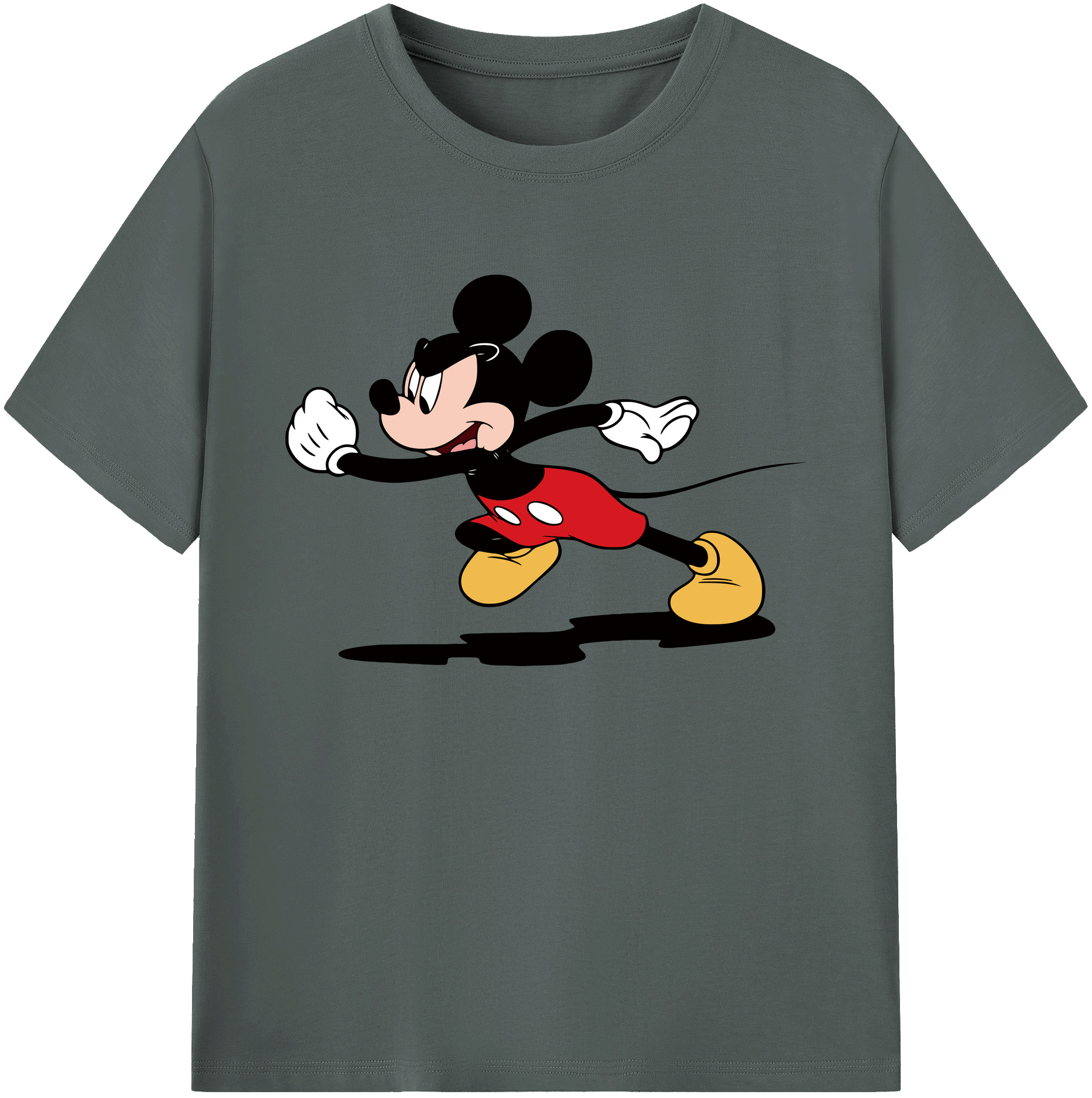 ミッキーマウス Mickey Mouse 綿100％ メンズ半袖Tシャツ｜肌触りやわらか＆通気性